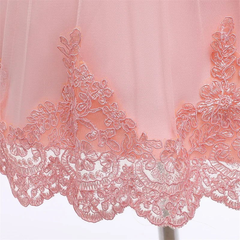 Baby Girl Baptism Dresses Toddler White Lace Flower Tulle Christening 1 Years Birthday Princess Party Dress Newborn Wedding Gown