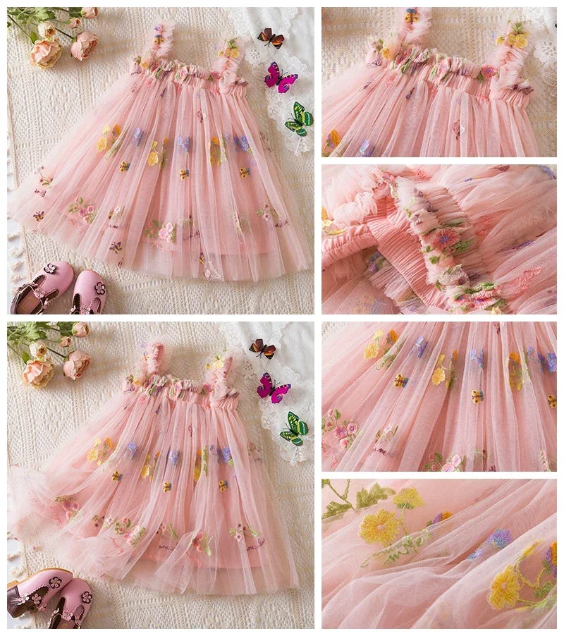 Toddler Baby Girls Party Dresses Back Butterfly