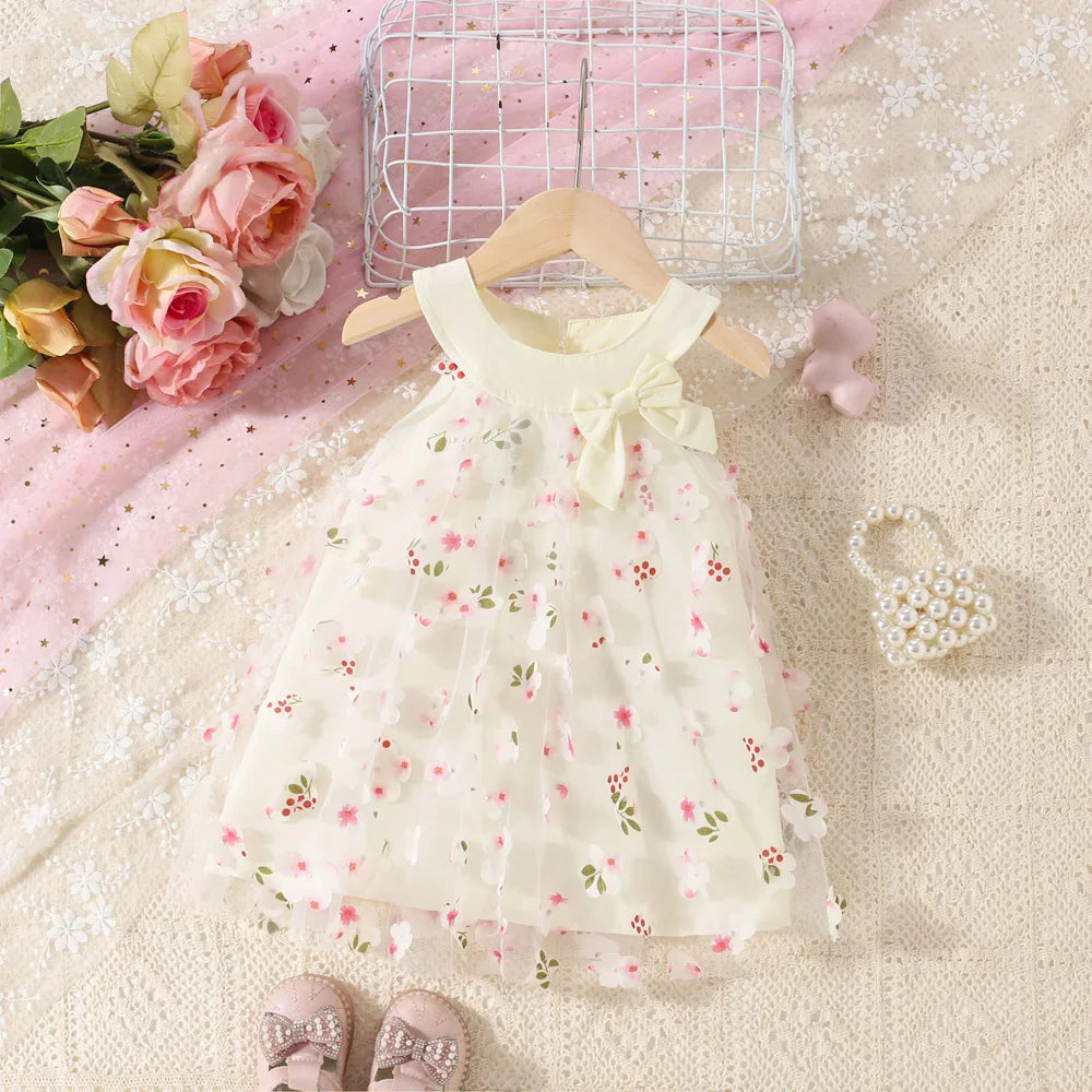 Baby Girl Floral Princess Dress | Sleeveless Summer Ball Gown (3M–3Y)