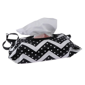 Baby Wet Wipe Pouch Cute Snap-Strap Refillable