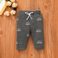 3 PCS Baby Boy Clothes Set Spring Autumn Knitted V-neck Romper+infant Pants+Cap Newborn Outfit